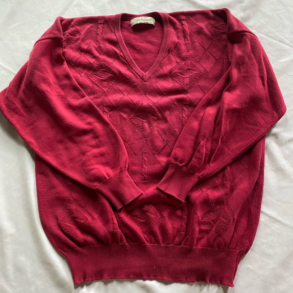 Vintage Lyle & Scott V Neck Sweater Made In Scotland